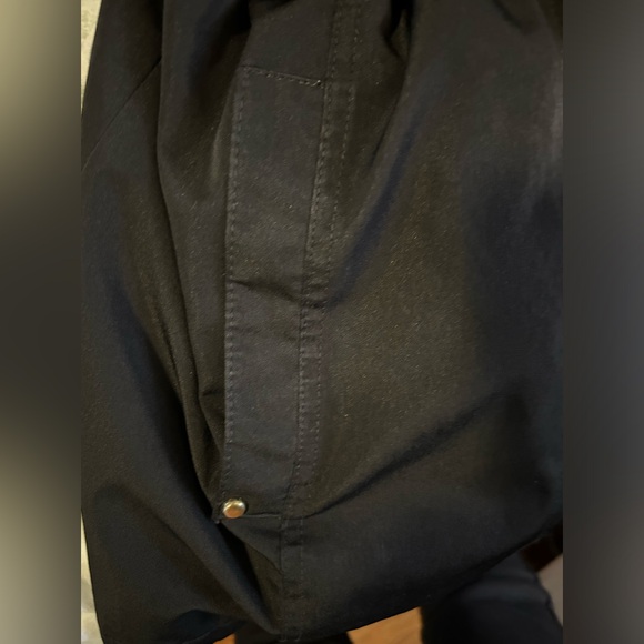 Dana Buchman lightweight black trench coat with hood - Picture 16 of 16